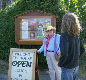 The entrance to the Filberg Gardens