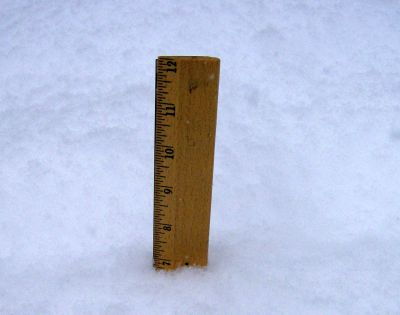 almost 7 inches of snow on the ground at 3:30 pm