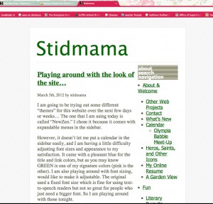 NewZen Green 006600 Demonstrates two-column linear theme, body on the left and expandable menus on the right.