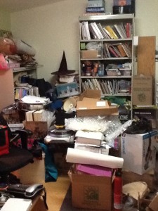 Many empty boxes removed, still 2/3 to sort through!